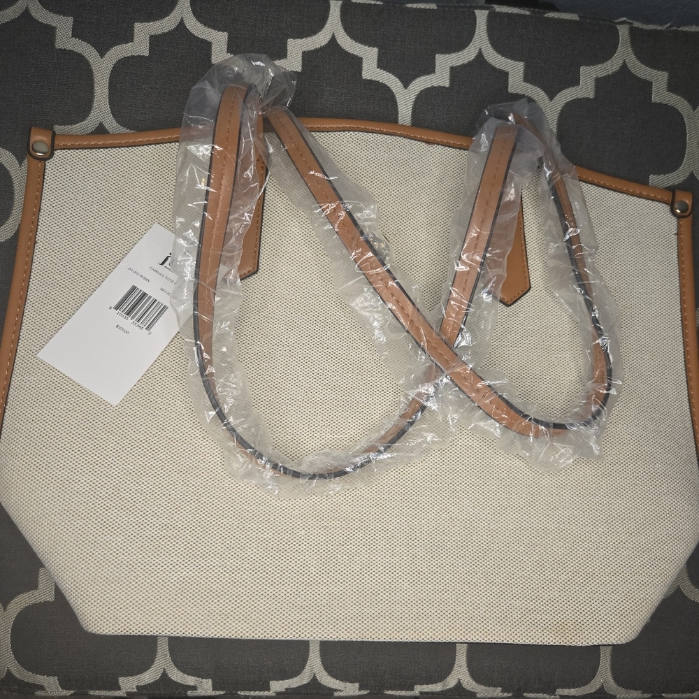 Beige and Tan Tote Bag